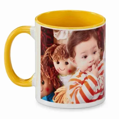 Personalized Inner Yellow Photo Mug